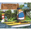 Exclusive Set - Catamaran Sailboat and Lighthouse - Brick Building