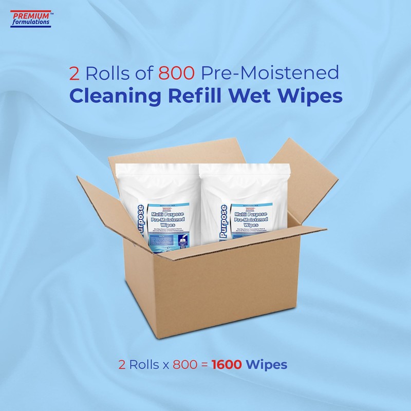 Wet Wipes Bulk - 2 x 800 Count Refill Bags
