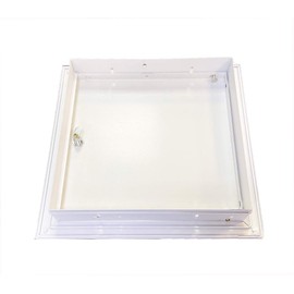 Metal Access Panel Inspection Door with Picture Frame Gloss White - Conceals Pipe, Meters, Wires - Fuse, Plasterboard Cover Box - Non Fire Rated (290x290mm (in 250x250mm))