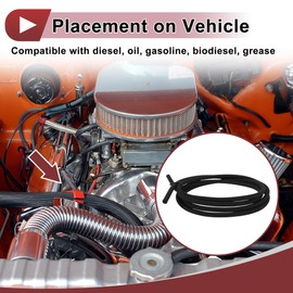 HEROFFIX 1Pcs 1/8 Fuel Line Hose 6.5ft Vacuum Hose Automotive Fuel Hose 1/8"ID 2/7"OD NPR Rubber,Nylon Braided