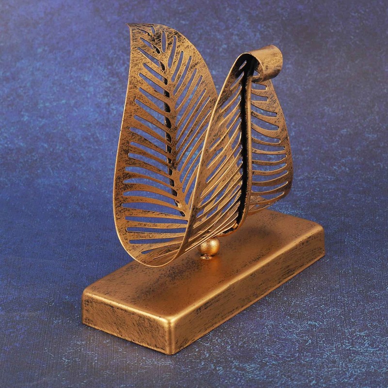 Dovhmoh Freestanding Modern Napkin Holder with Leaf Design, Desktop Paper