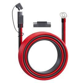 MADCATZ Cable Connector 10 AWG 15 Ft SAE to O-Ring Terminal Harness Extension Cord 40 Amp Quick Disconnect for Battery Charger, Automotive (1 Pack, 1 Cover, 1 Adapter)