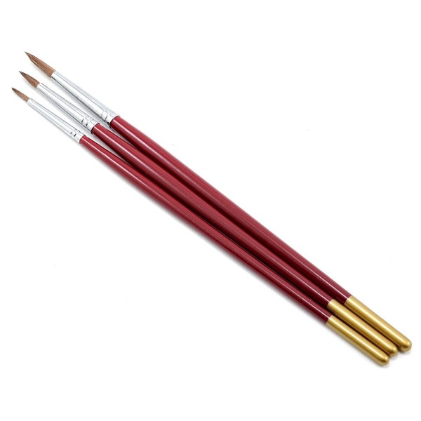 Atlas Brush Red Sable 3pc Brush Set 1-3-5 ABS58