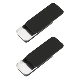 Vagocom 2Pcs Portable Metal Toothpicks Holder, Empty 3.15*1.3*0.51inch / 8*3.3*1.3cm Reusable Toothpick Case, Toothpick Holder Dispenser for Travel,Outdoor(Black)