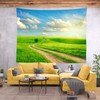 Loccor Fabric 8x6ft Sky Backdrop Summer Landscape Green Grass Road