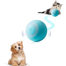 Juguetes Interactivos para Gatos, Pelota de Juguete para Perros con Luz LED, Pelota Interactiva para Perro, Recargable, Rebote Automático para Gatos y Perros Pequeños y Medianos (Azul)