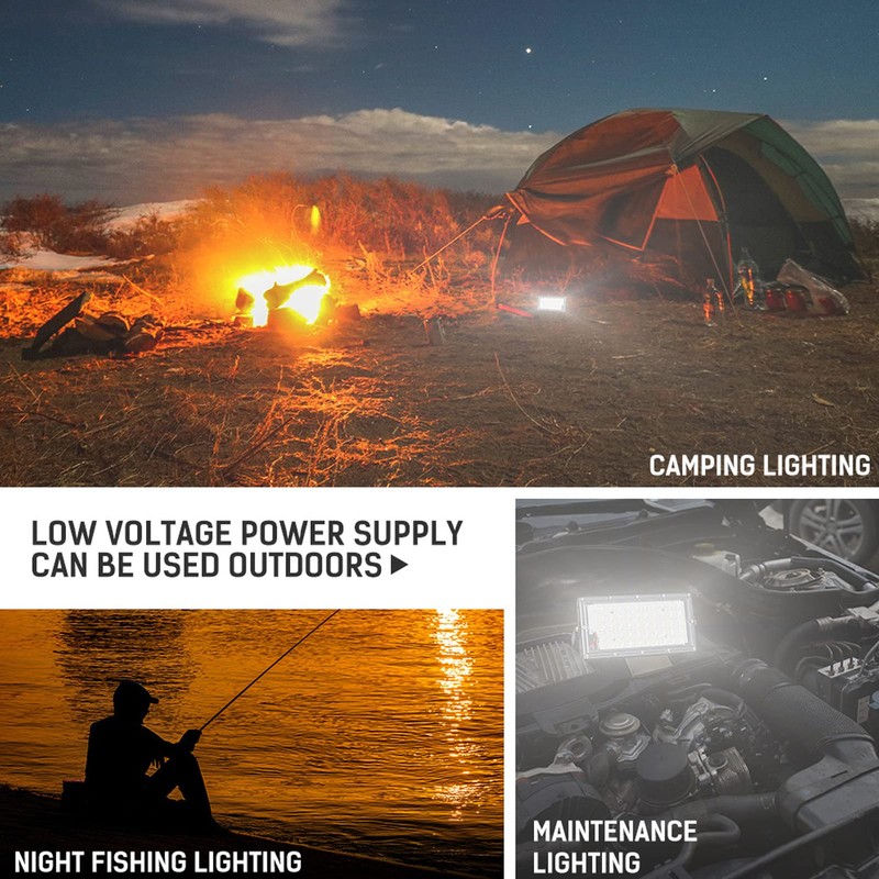 TOPINCN LED Flood Light, 50W 12V Waterproof Bright White Courtyards