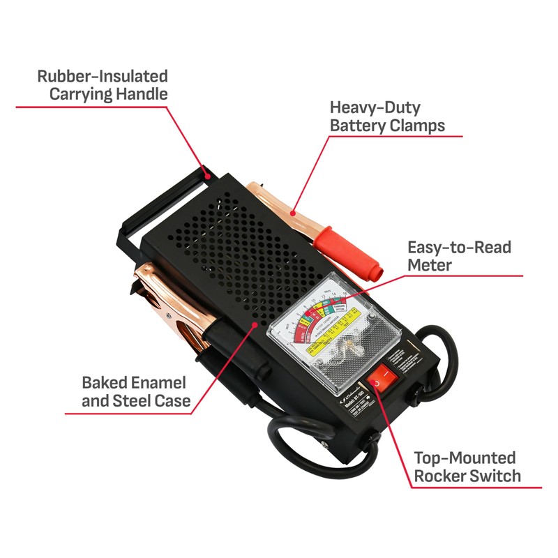 Schumacher Electric 100A Car Battery Load Tester and Voltmeter, for