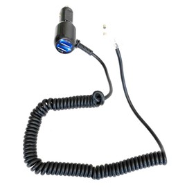 DCPOWER Coiled/Curled Power Cord with Dual Port Compatible Replacement for UNIDEN R7 Extreme Long Range Radar Detector