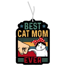 2x Best Cat Mom Ever Duftbaum Auto lustig, Auto Duftspender, Duftbaum Auto tuning, car air freshener, Duftanhänger Auto, Duftbaum Set Auto