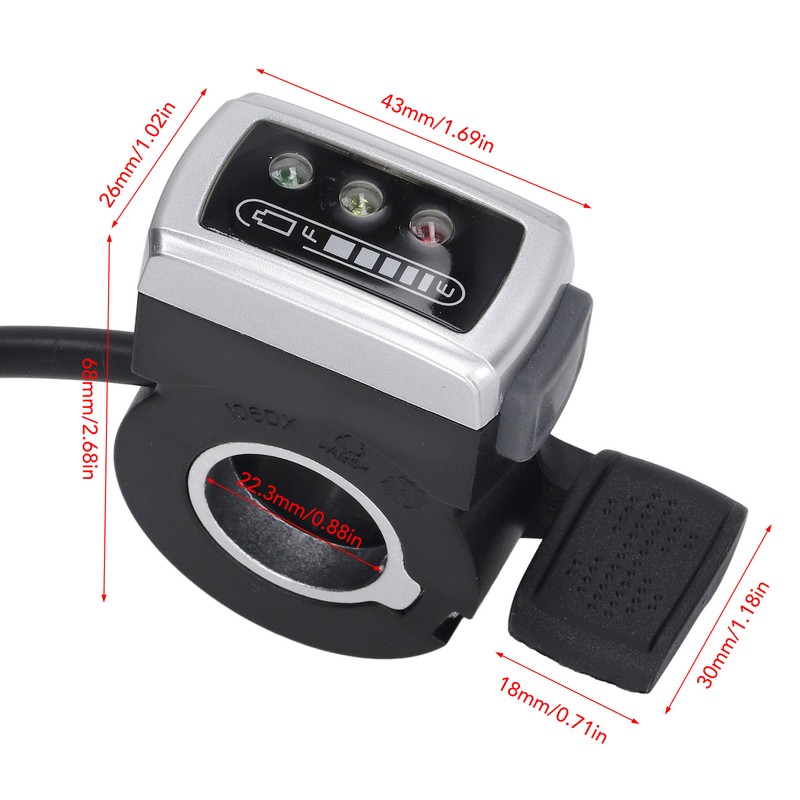 106DX Thumb Throttle for Electric Bike Scooter with Switch Battery