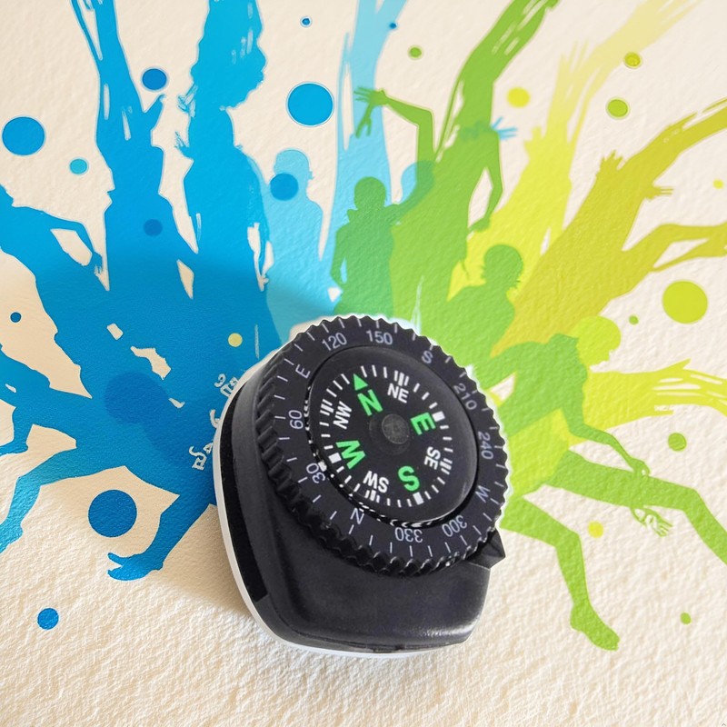 Mini Black Button Navigation Device - Compact Survival Compass for