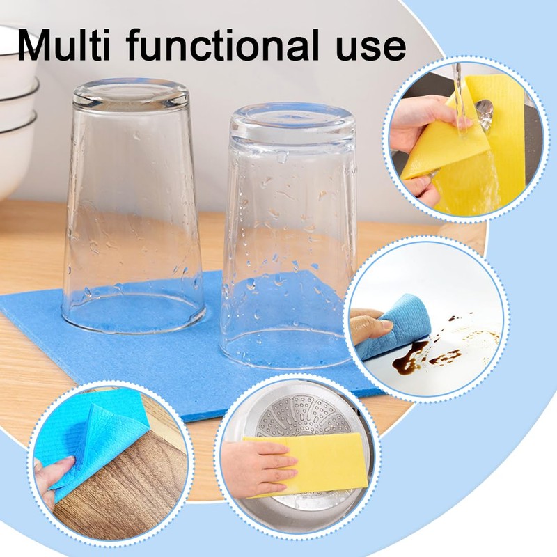 Pack of 5 Sponge Cloth for Kitchen, Reusable Sponge Cloth,