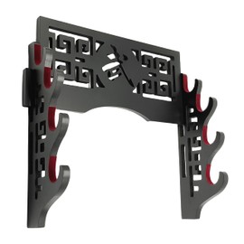 Eforlife Velvet Protect Sword Wall Mount Sword Holder Display Stand with Felt Strips for Katana Wakizashi Genji and Samurai Swords (4 Tier Bushido - 武)