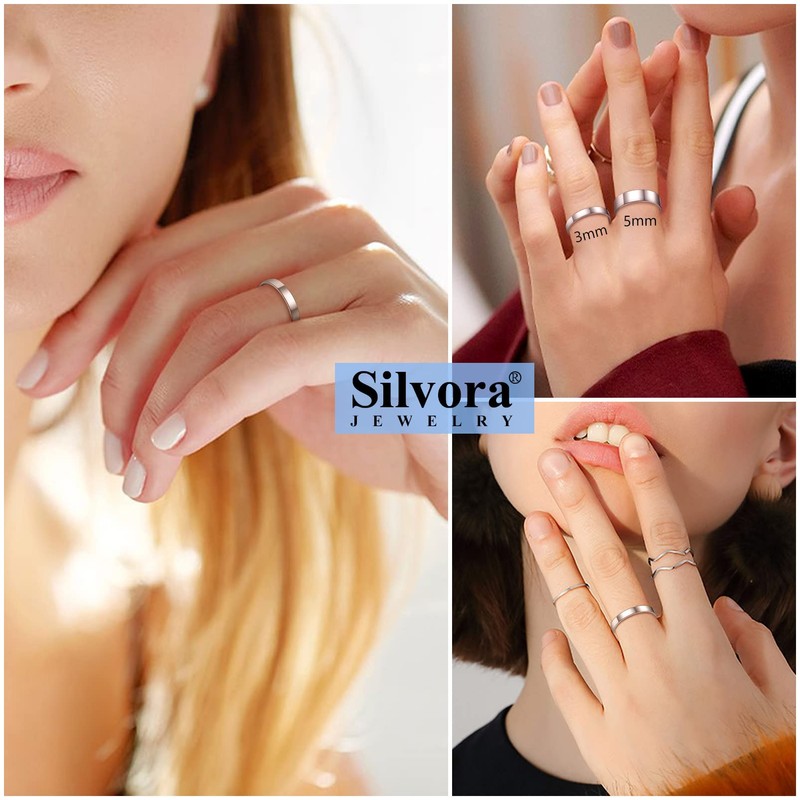 Couples Ring High Polishing Glossy Band 3mm Stackable Thin Rings