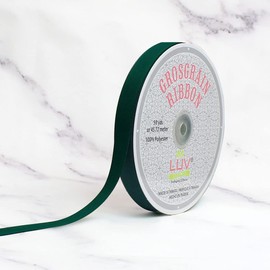 LUV Ribbons GRO0508-589 Grosgrain 5/8" Ribbon, Hunter Green
