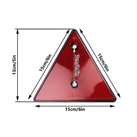 Baceyong Triangle Automotive Reflectors, Tail Rear Back Marker Indicator for Car Van Truck Trailer, 15 x 13 x 1 cm / 6 x 5 x 0.4 Inches