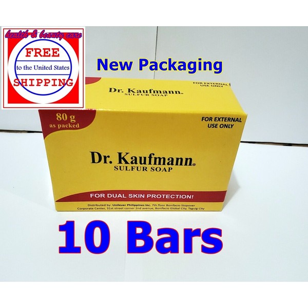 10 Boxes DR. KAUFMANN MEDICATED SULFUR ZINC OXIDE SOAP -  80 grams