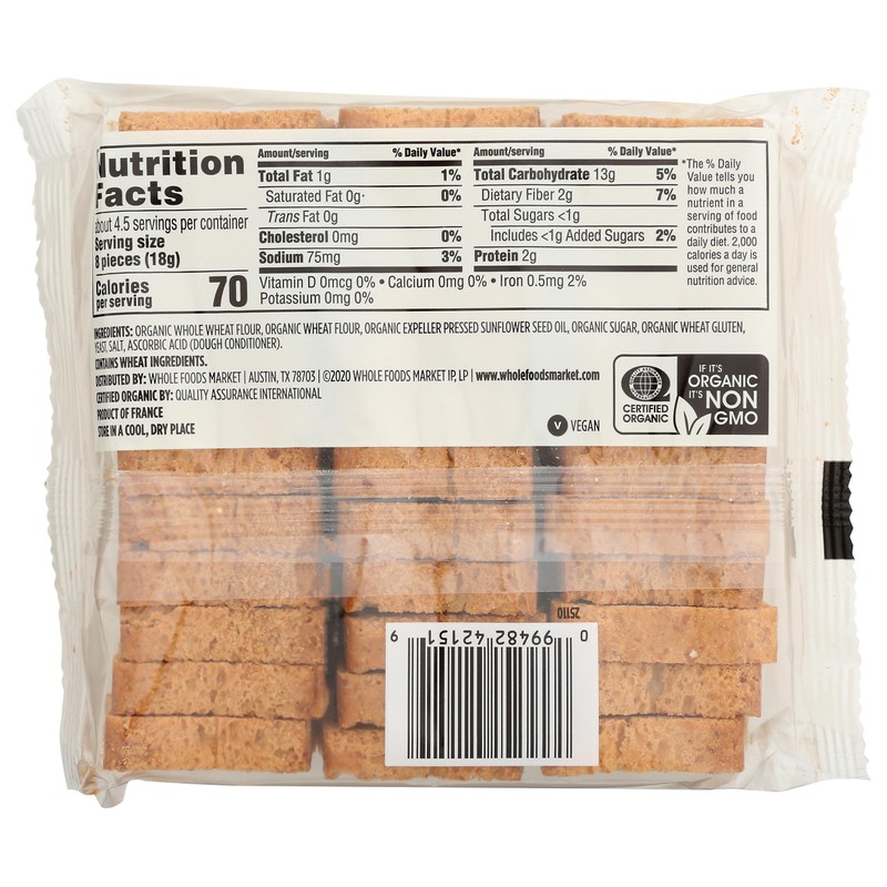 365 by Whole Foods Market, Organic Whole Wheat Mini Toast,