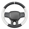 MEWANT DIY Stitched White Leather Steering Wheel Cover Wrap for