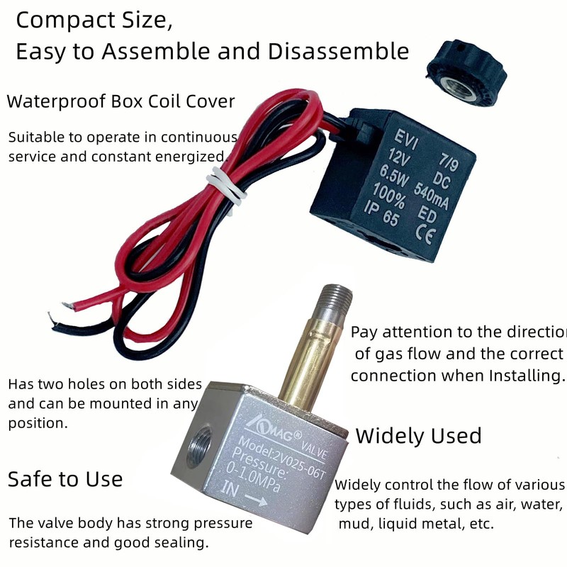 Solenoid Valve DC 12V for Air CO2 Compressor 1/8 Inch