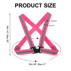 PATIKIL Adjustable Reflective Running Vest Gear, High Visible Reflective Straps Fit All Ages for Night Running Jogging Biking Motorcycle Dog Walking, Pink
