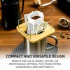 NEOUZA Bamboo & Stainless Steel Coffee Stand, 2-in-1 Drip Bag