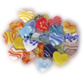 Glass Hearts flat, 24 pcs.