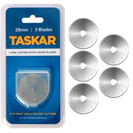 Taskar 28mm Rotary Cutter Blades for Olfa Etc - 5 Pack