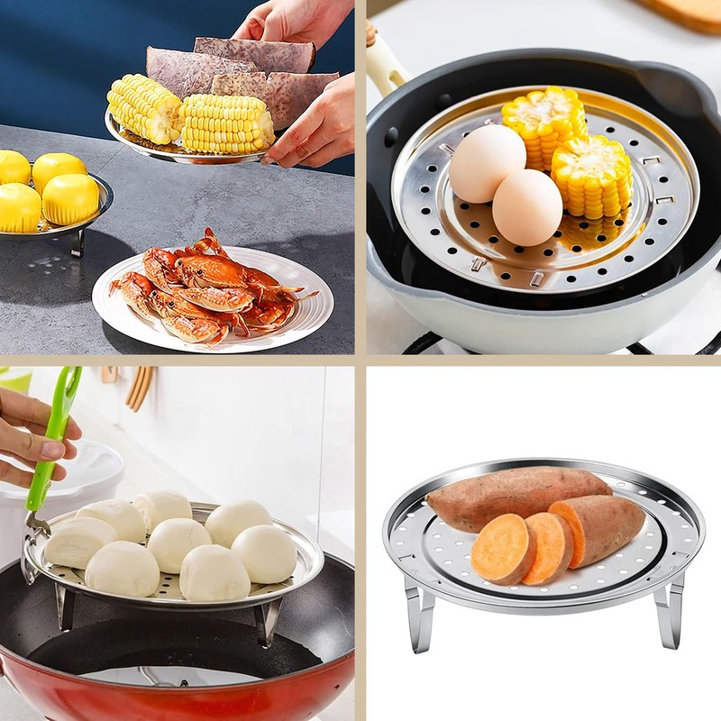 Steamer Rack for Cooking,18/8 Stainless Steel Steaming Rack,8.7 Inch Steam