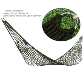 Single Person Mesh Hammock, Thicken Nylon Fabric Camping Hammock Multi-functional Hammock Hammock Sleeping Net Bed for Hiking with Rope for Outdoor Garden
