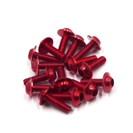 A ABSOPRO 15PCS M6 X 20mm Red Motorcycle License Plates Fairing Bolts Screws Item Replacement