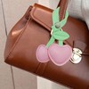 AkiliBIELY Pink Heart Cherry Keychain for Women Leather Cherry Handbags
