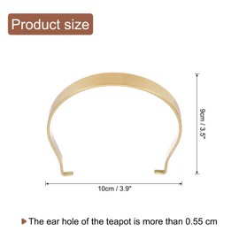 uxcell Metal Tea Pot Handle Internal Buckle Teapot U-Shape Handle Replacement for Span 3.5-4.5 Inch Ceramic Pottery Teapot Kettle Accessories Supplies, Gold