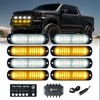 Xprite Amber/White LED Surface Mount Strobe Lights Kit, Grill Grille