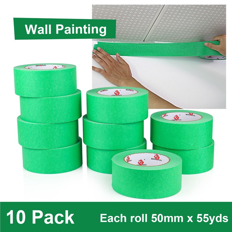BOMEI PACK 10 Rolls Painters Tape 2 inch Wide, Painter's