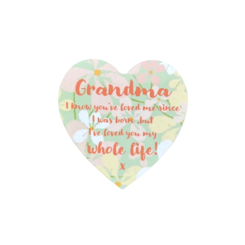 Sentimental Message for Grandma on a Heart-shaped Novelty Coaster -