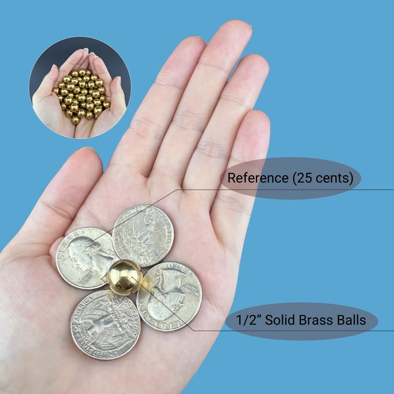 ZXTDBMBB 50Pcs H62 Precision Brass Balls Solid Brass Balls Diameter