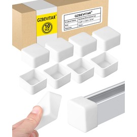 GZBEVITAR Strut Channel Caps, 1.8mm Thickened White Plastic Square End Cap Cover for 1-5/8" Strut Channel End (10 Pack)