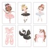 DaraBaby Kit 6 Lienzos Habitación Infantil Bailarina Ballet Bebé Niña