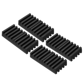 PATIKIL Rubber Anti-Vibration Pads, 4 Pcs 4" x 2" x 0.8" Vibration Isolation Mats Ribbed Shock Absorbing Pads for HVAC Air Conditioner Compressors Black