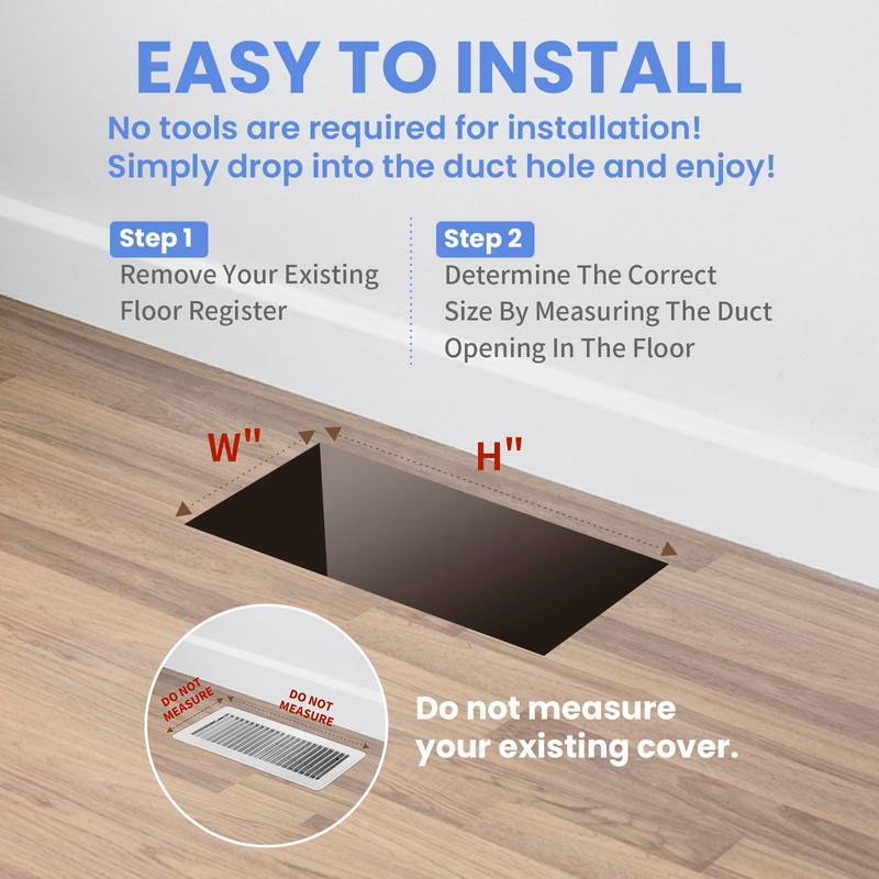 Howeall 4x12 Inches 4 Pack Heavy Duty Walkable Floor Register