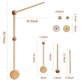 Mobile Holder for Baby Cot, Wooden Mobile Holder Changing Table for Hanging Mobile Baby, Birth Gift, Newborn DIY Decoration Item