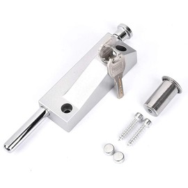 (Matte Silver) Stainless Steel Door Lock Bolt, Security Lock for Internal External Use Door Types, Including Screws and 2 Keys for Bedroom, Shed, Garden, Garage