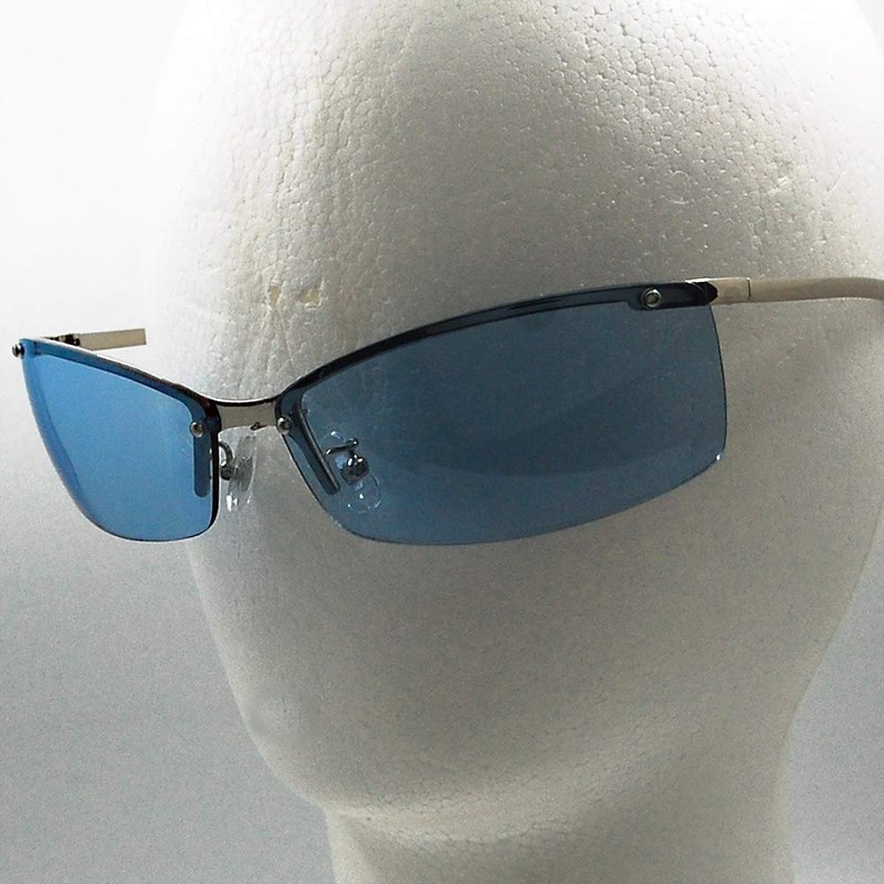 Eyewear H-907-4 Men's Sunglasses, UV Protection, Clear, Blue Lenses, Thin