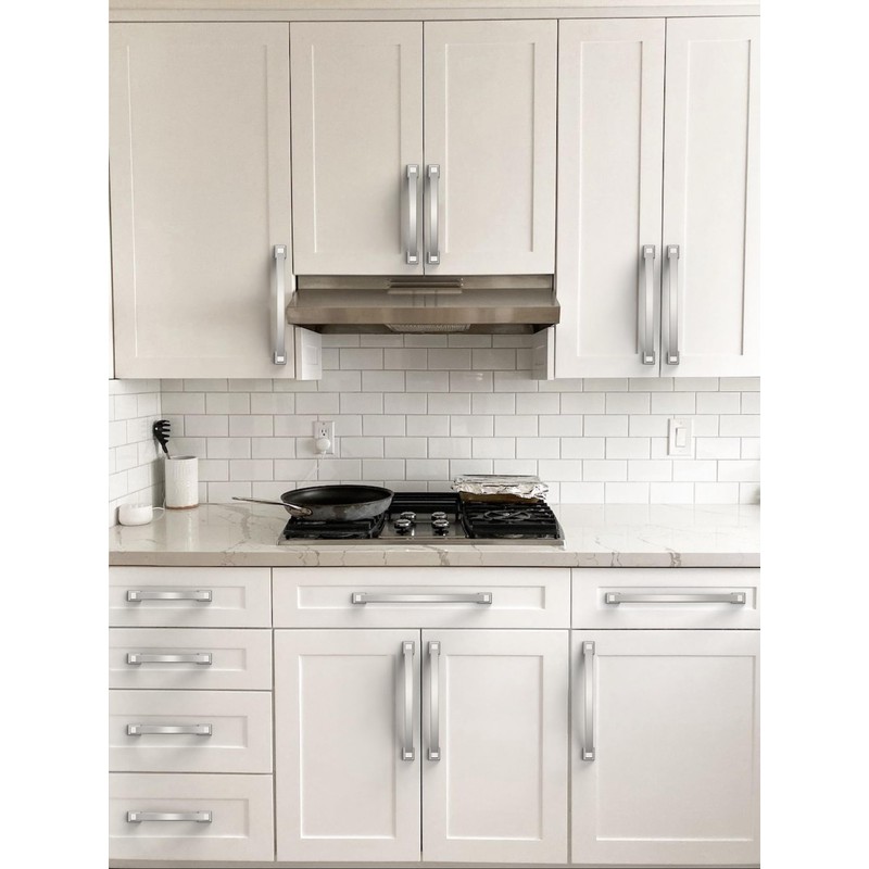 Asimerdeco 10 Pack Brushed Satin Nickel Cabinet Pulls 3.75 Inch(96mm)