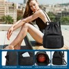 Drawstring Backpack, Waterproof Backpack with Mesh Side Pocket, Sport Gym