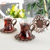 Alisveristime (Set of 6) Turkish Tea Set with Zamac Holders,