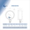 CARBO Instruments 2 1-2" Pressure Gauge, All Stainless Steel Wetted