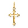 Auriga Fine Jewelry 14K Yellow Gold Small Diamond-cut Budded Cross